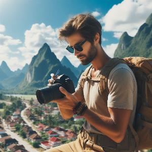 male backpacker on a hot summer day-2